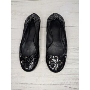 Tory Burch Black Patent Leather Ballet Flats Women's Size 7M